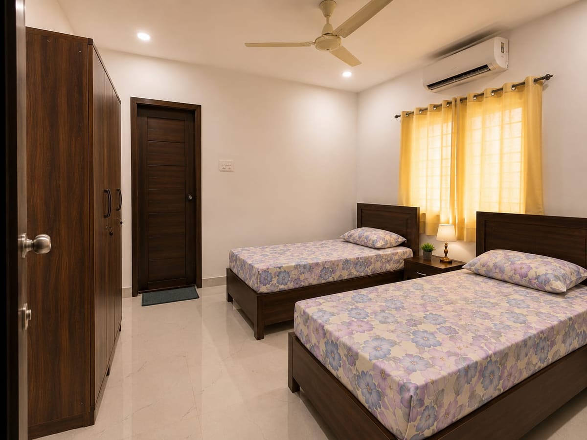 Double sharing room at Happie Hub